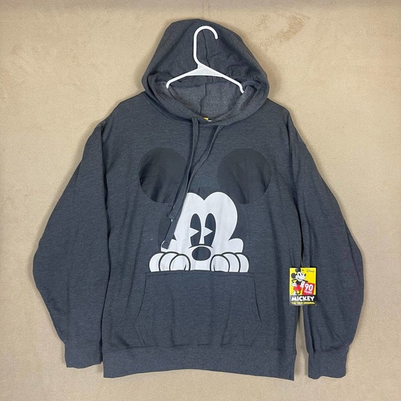Disney 90th Anniversary Mickey Mouse‎ Graphic Hoodie Unisex L Pouch Pocket NWT - Picture 1 of 13